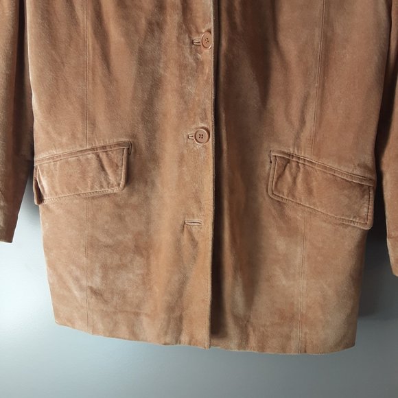Danier Tan Suede Trench Coat - Picture 4 of 16
